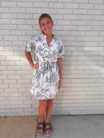 Belted dot dress
