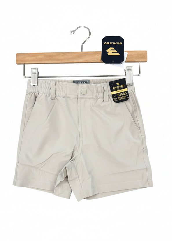 Burlebo Youth Light Khaki Everyday Shorts with American Flag Pocket