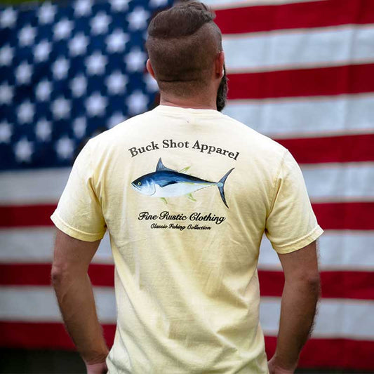 Banana Buck Shot Apparel Big Tuna Short Sleeve Pocket T-shirt, {{Size}{{Sku}}