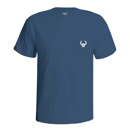 Indigo Blue Buck Shot Apparel Blue Crab Short Sleeve Pocket T-shirt, {{Size}{{Sku}}