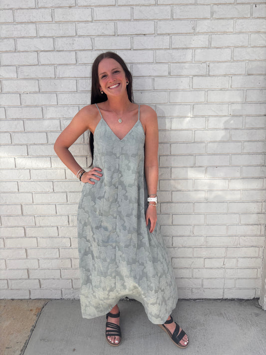 FLORAL EMBROIDERED SLEEVELESS MAXI SLIP DRESS