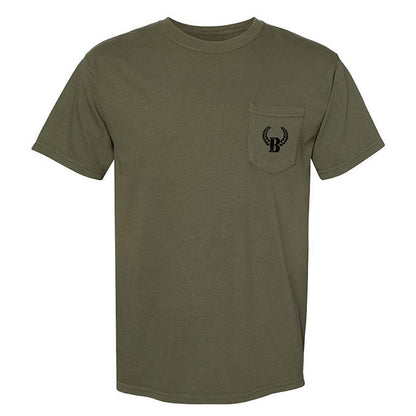 Hemp Buck Shot Apparel Head Hunter's Elk Short Sleeve Pocket T-shirt, {{Size}{{Sku}}