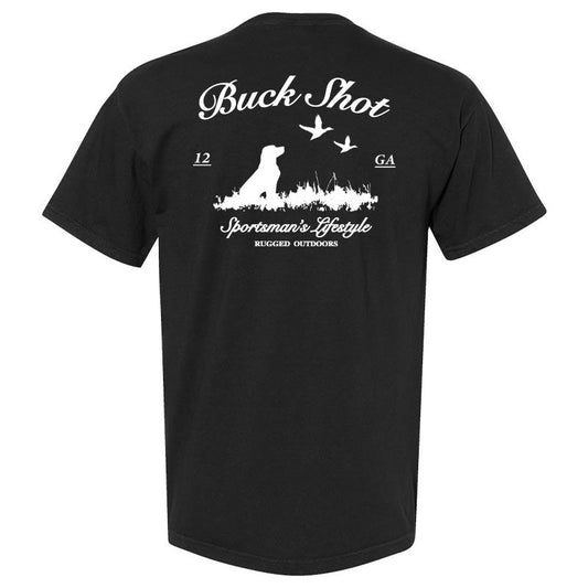 Black Buck Shot Apparel Duck Dog Short Sleeve Pocket T-shirt, {{Size}{{Sku}}