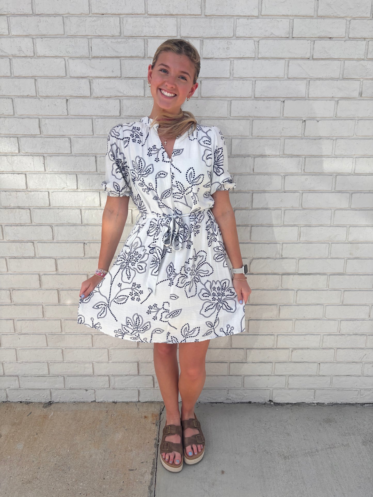 Belted dot dress