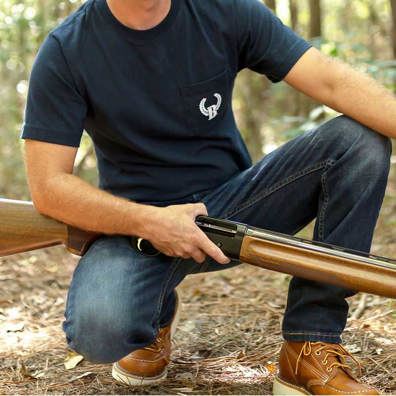 Navy Buck Shot Apparel Lock, Stock, and Barrel SS Pocket T-shirt, {{Size}{{Sku}}