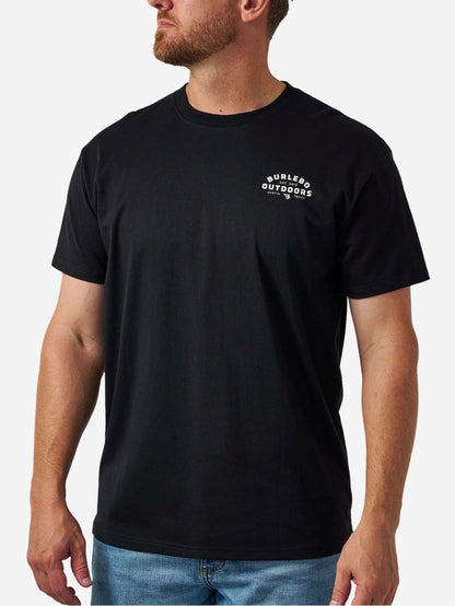 Black short sleeve BURLEBO outdoors logo