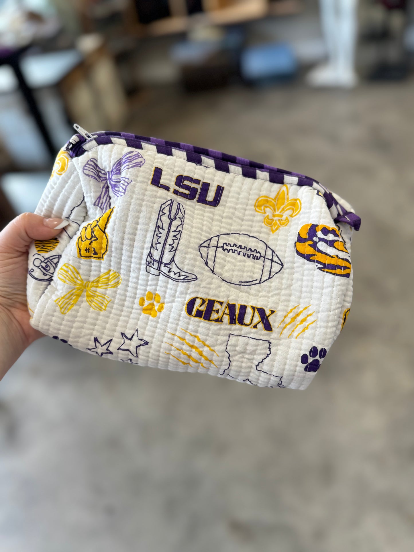 LSU Small cosmetic bag