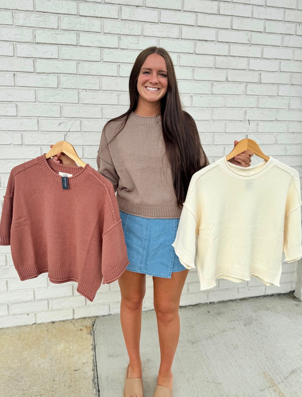 EXPOSED SEAM DROP SHOULDER SHORT SLEEVE PULLOVER