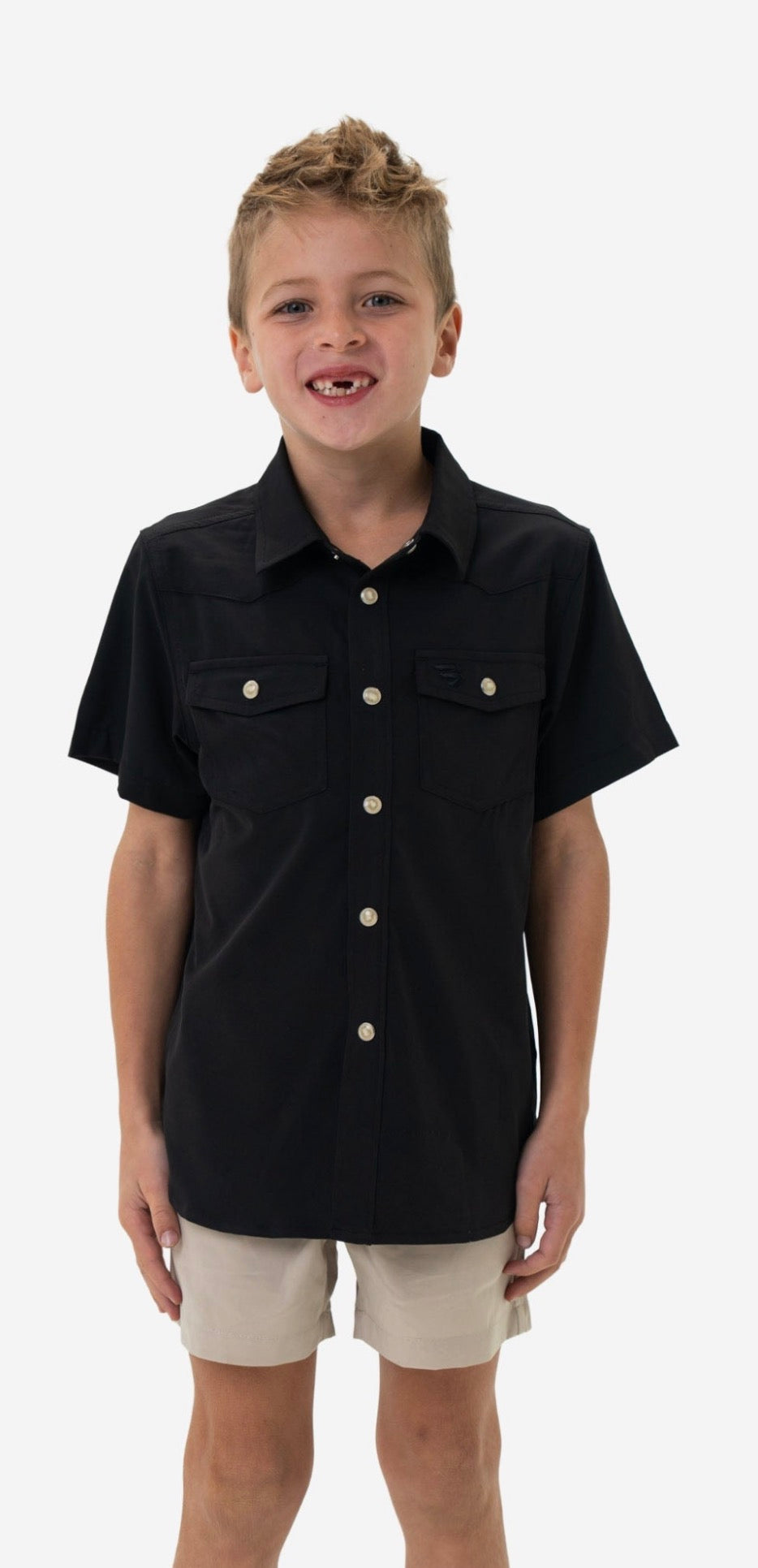 Youth performance western shirt black