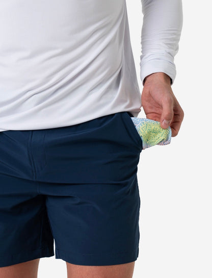 Everyday short deep water navy mayan pocket