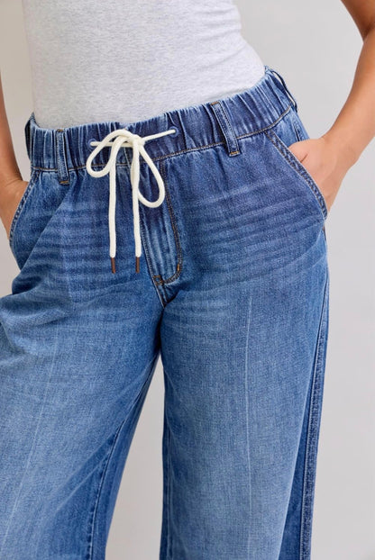 HW Featherweight Palazzo Shadow Light Judy Blue Jeans