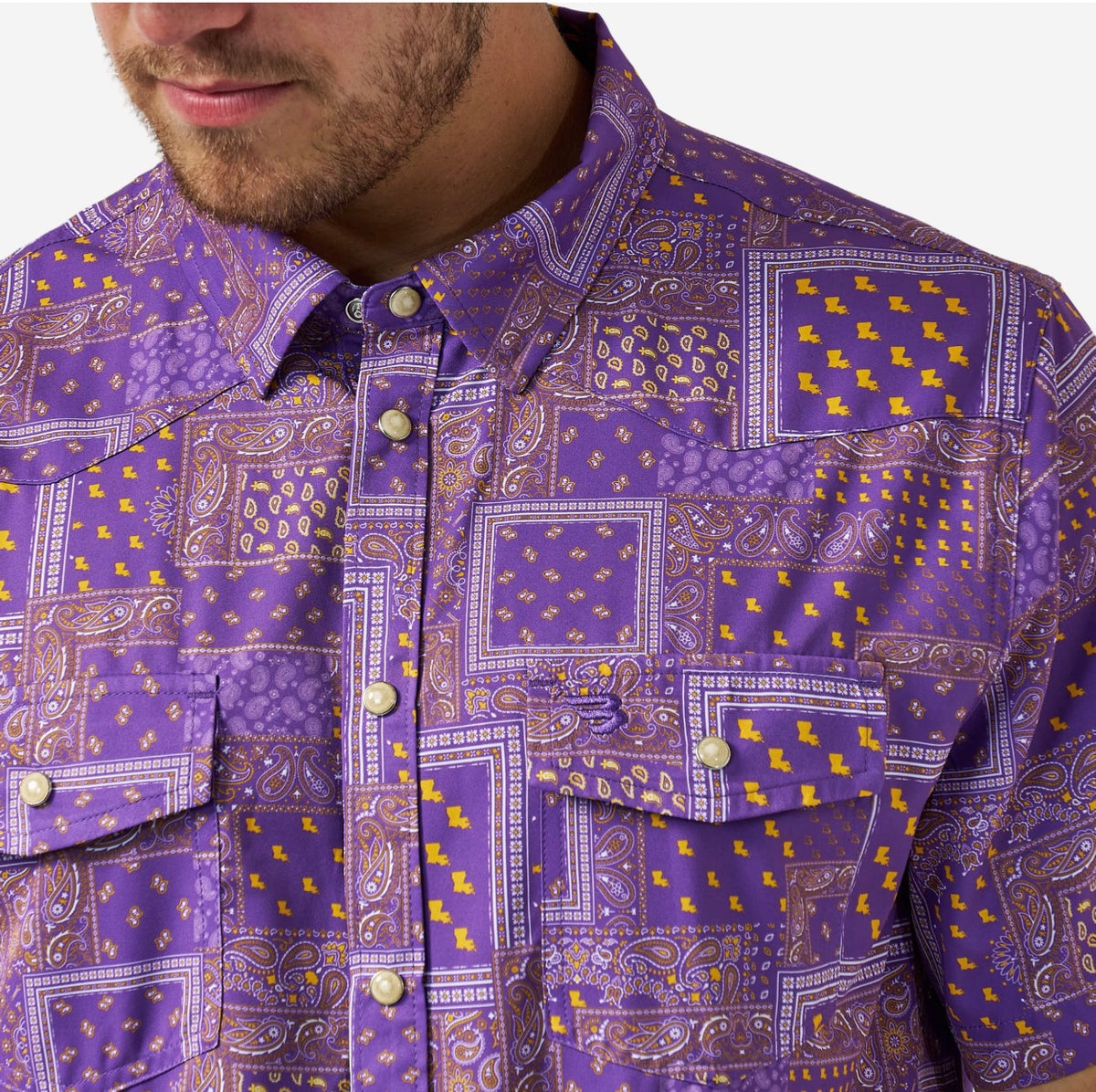 Burlebo PERFORMANCE WESTERN SHIRT - LOUISIANA PAISLEY - PURPLE