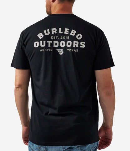 Black short sleeve BURLEBO outdoors logo