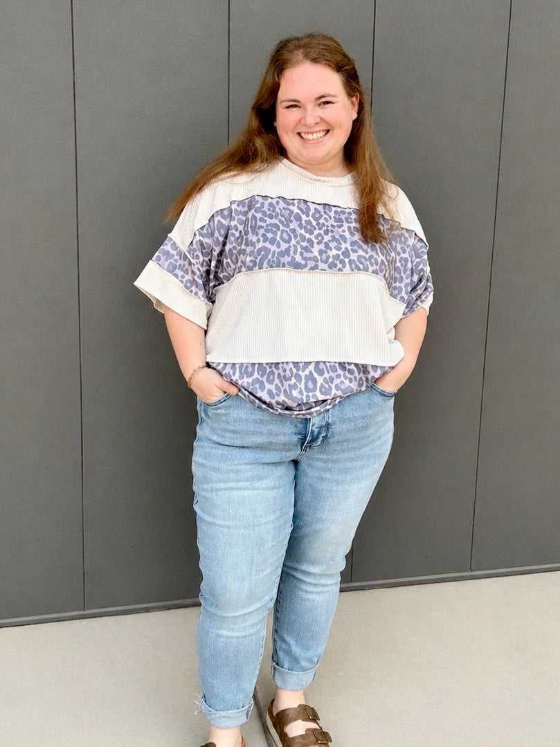The Shimmer Shack PLUS Leo Block Shirt