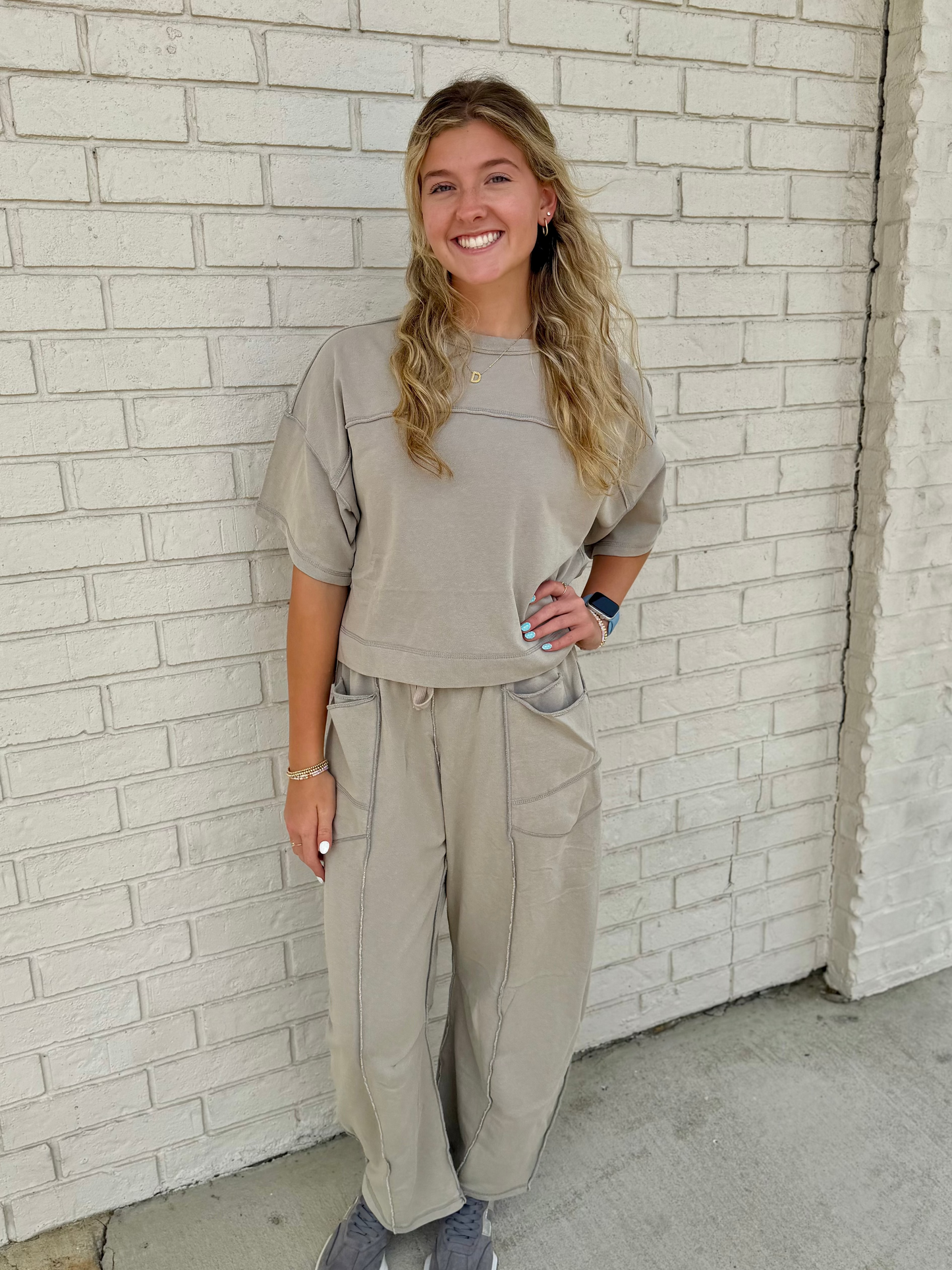 MINERAL WASHED EXPOSED BARREL PANTS SET
