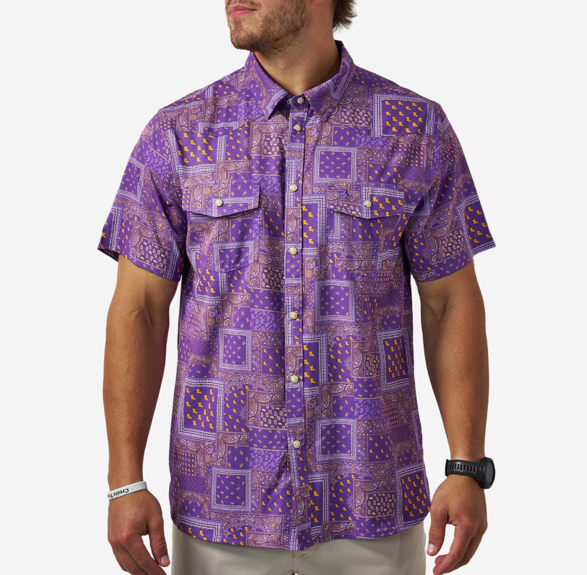 Burlebo PERFORMANCE WESTERN SHIRT - LOUISIANA PAISLEY - PURPLE