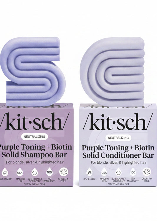 KITSCH - Purple Toning Shampoo & Conditioner Bar Combo for Color-Treated & Grey Hair