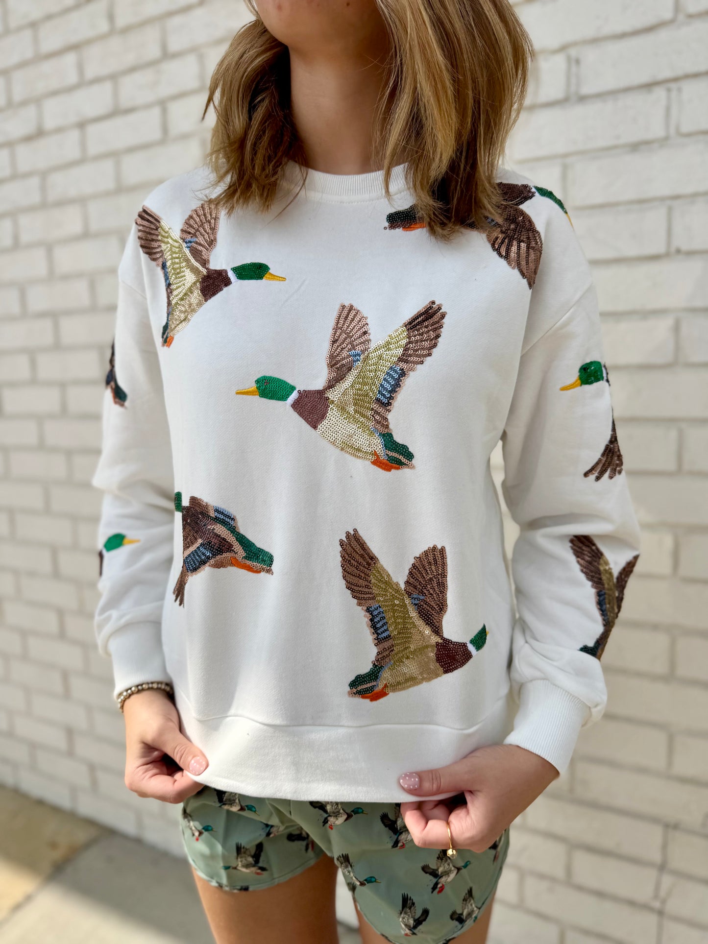 AFW sequin duck sweater