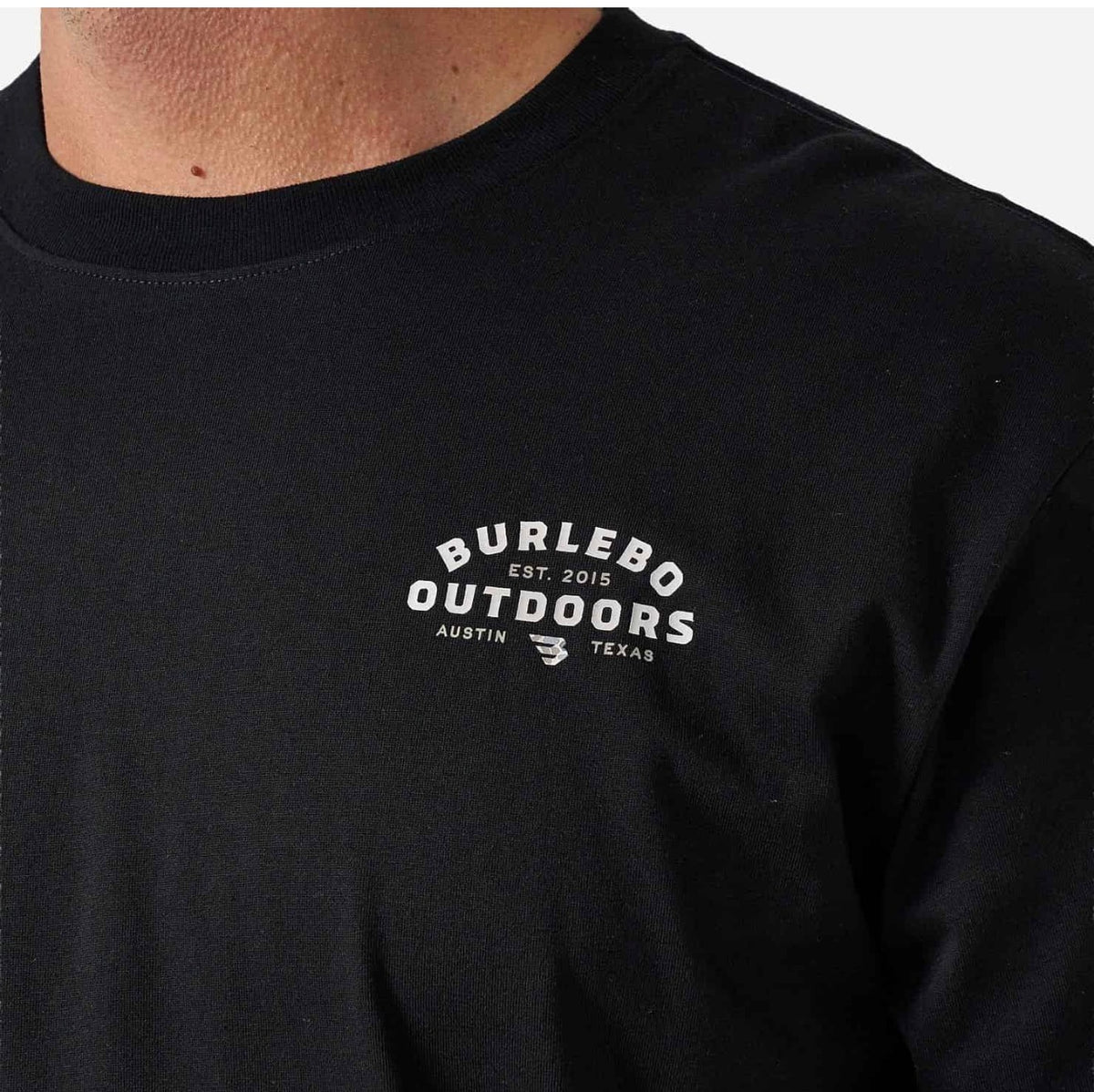 Black short sleeve BURLEBO outdoors logo