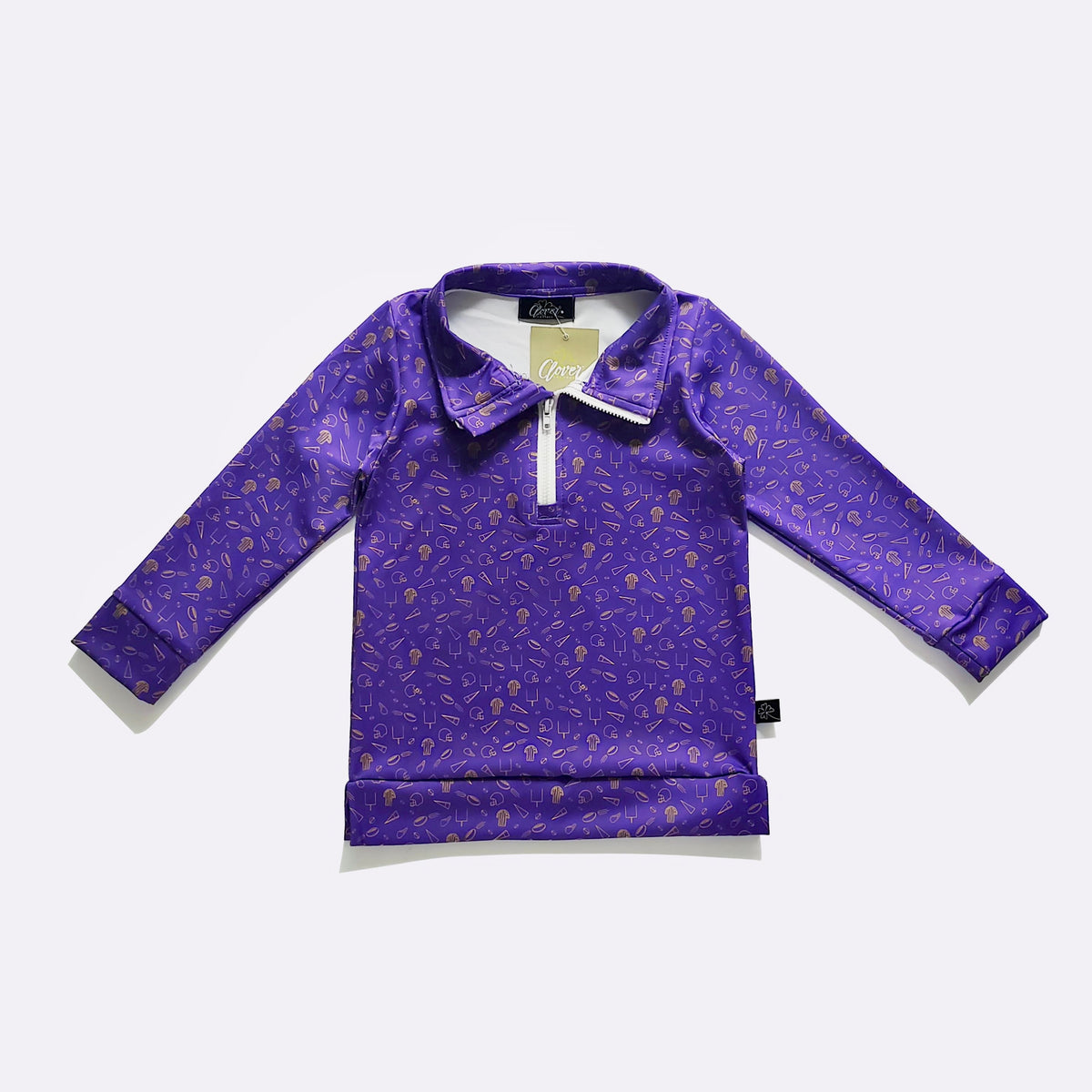 Purple & Gold Go Team Boy Quarter Zip