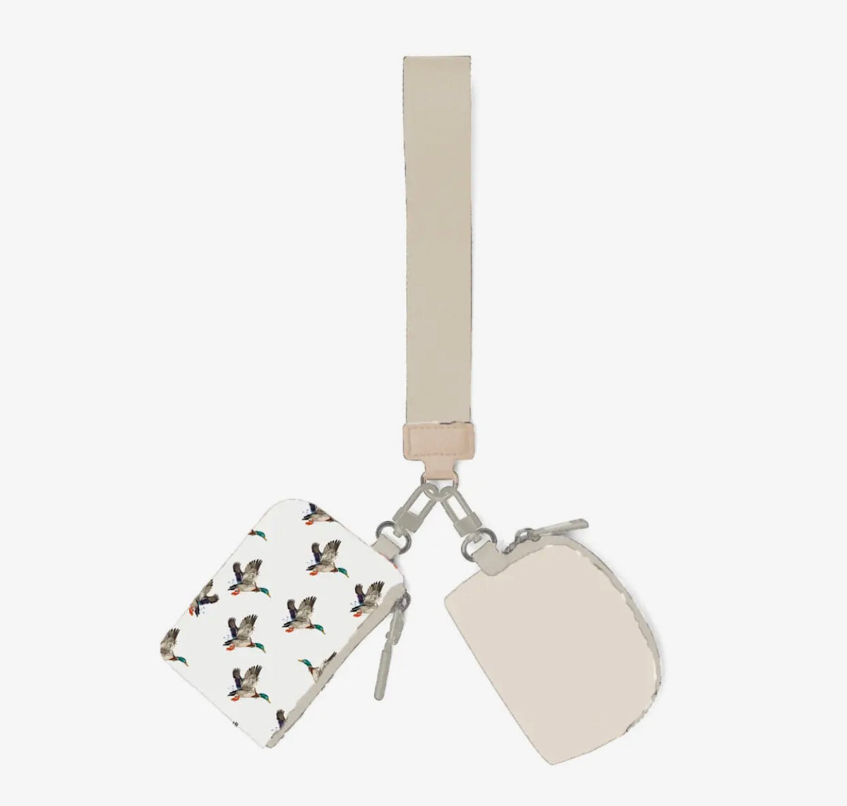 The Shimmer Shack Cream Duck Wristlet