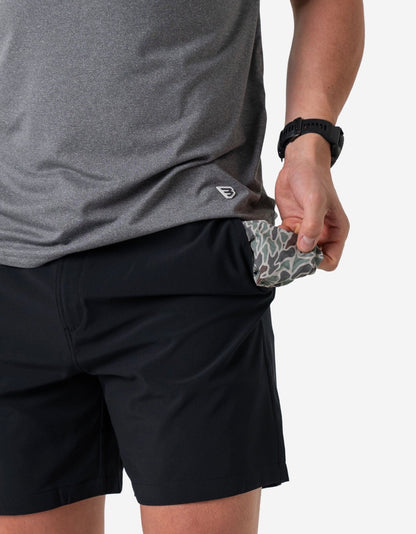 Everyday short matte black retro duck camo pocket