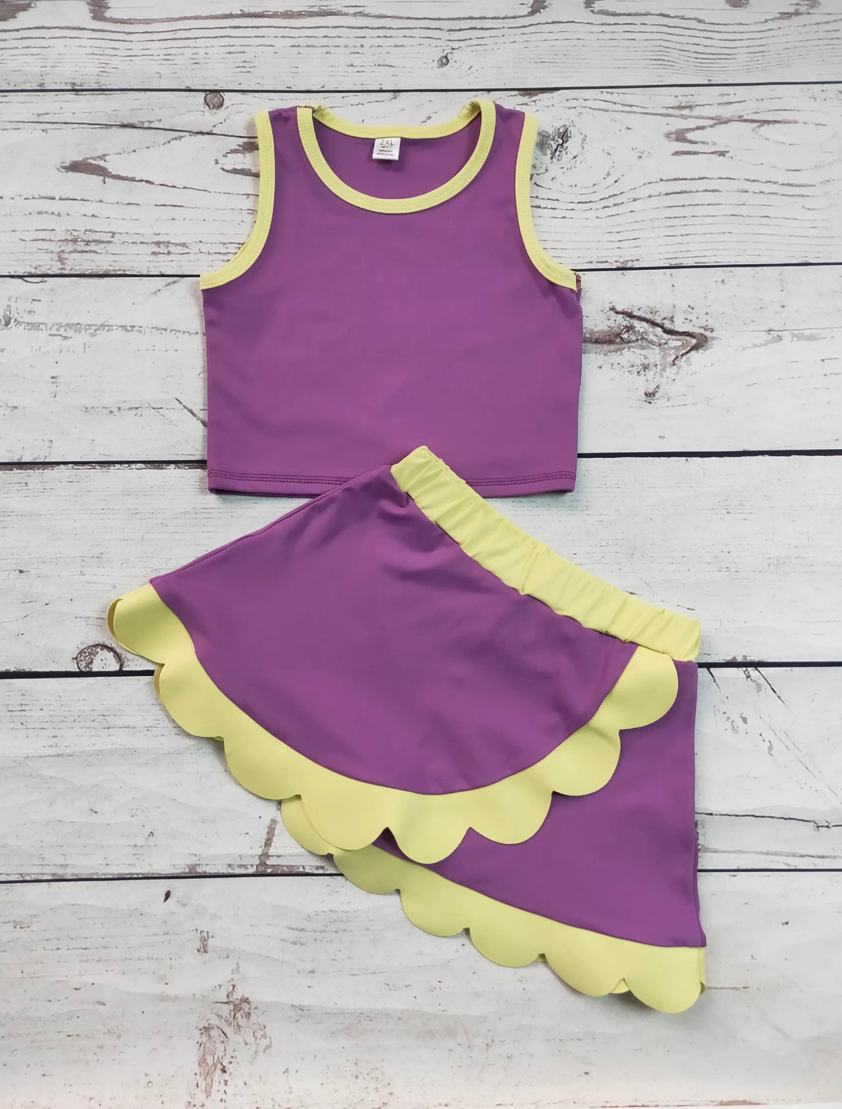 The Shimmer Shack Purple & Gold Athletic Set