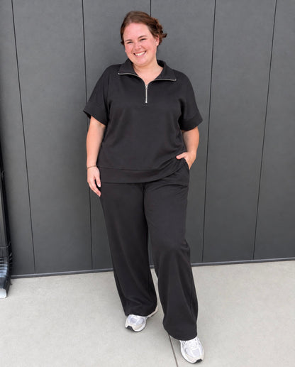 The Shimmer Shack PLUS Scuba Half Zip Set Black