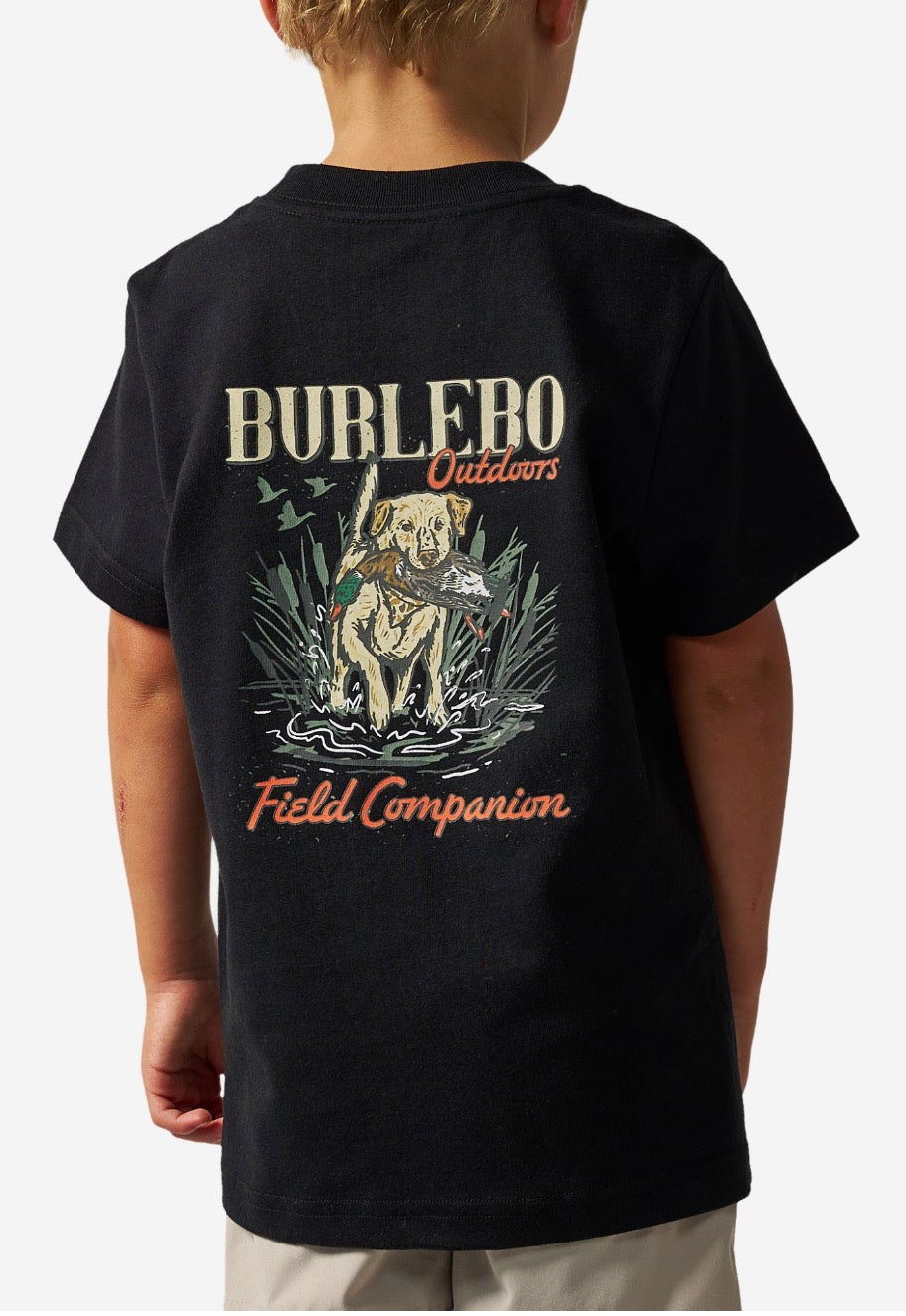 youth black short sleeve field companion