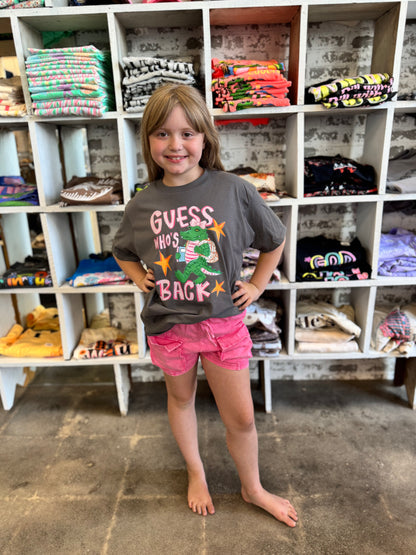Guess who’s back pink youth tshirt