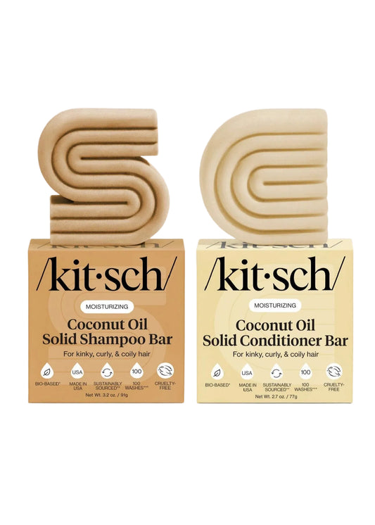 KITSCH - Coconut Oil Shampoo & Conditioner Bar Combo for Dry Damaged Hair