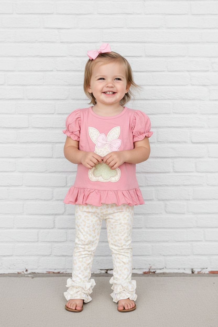 kids cheetah bunny set