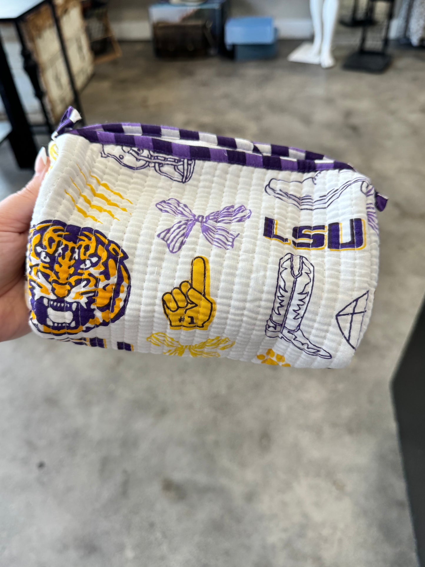 LSU Large cosmetic bag