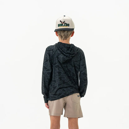 Burlebo youth black camo performance hoodie