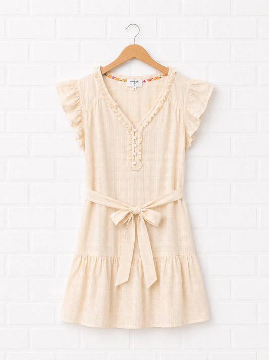 Breeze button tie dress