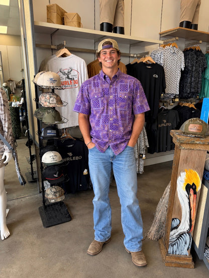Burlebo PERFORMANCE WESTERN SHIRT - LOUISIANA PAISLEY - PURPLE