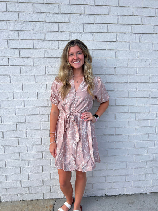 Belted dot dress