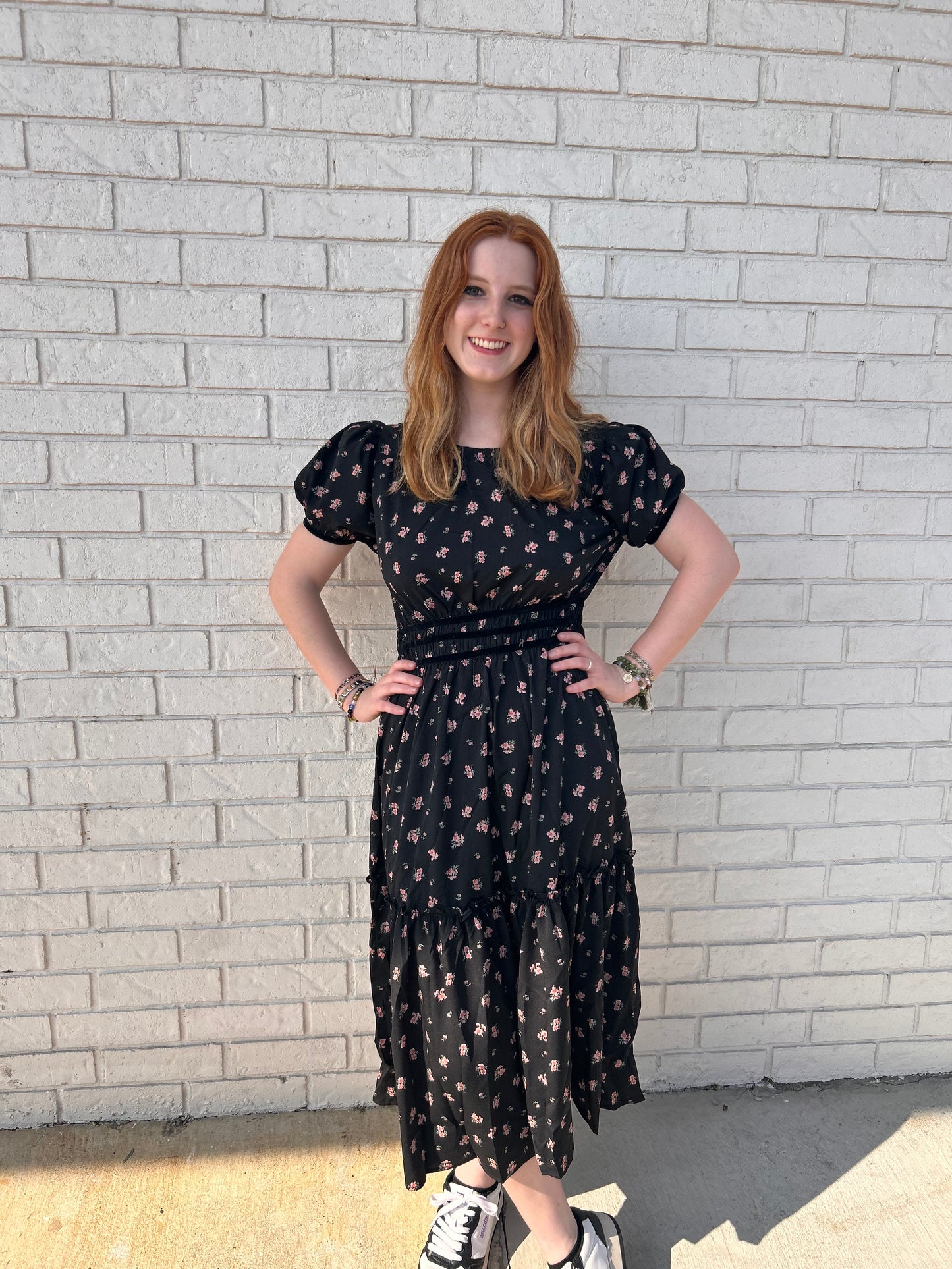 Black floral dress