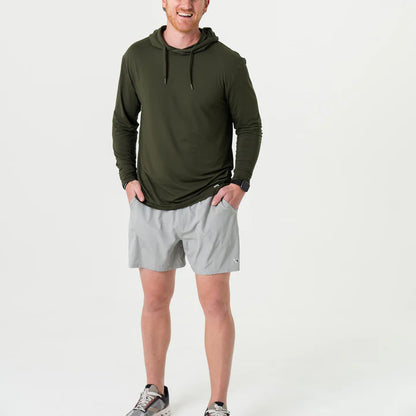 Burlebo Light Grey Athletic Short with Aztec Liner