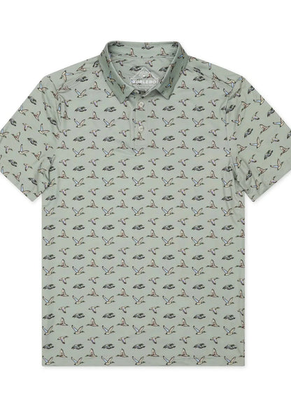 Burlebo Performance Polo - Flying Ducks in Green