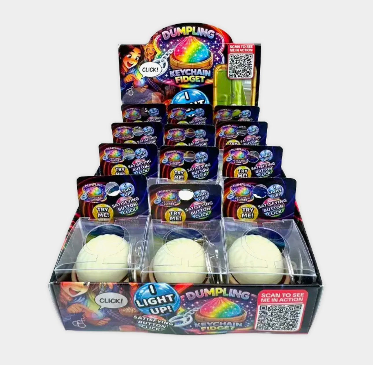The Shimmer Shack Fun Doh Light Up Dumpling Keychain