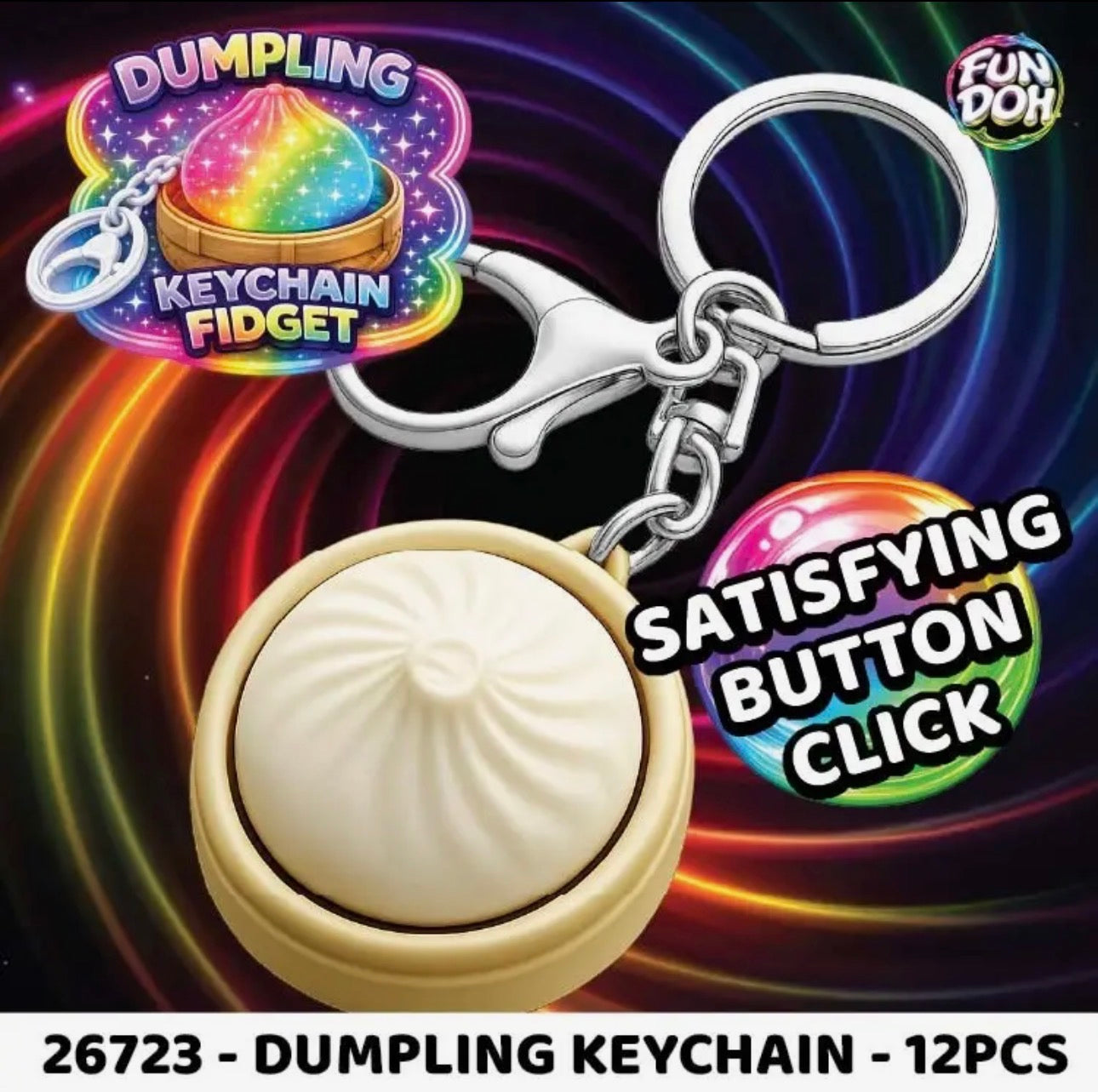 The Shimmer Shack Fun Doh Light Up Dumpling Keychain