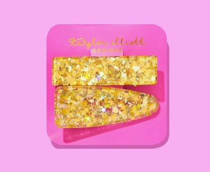 The Shimmer Shack Gold hair clip set