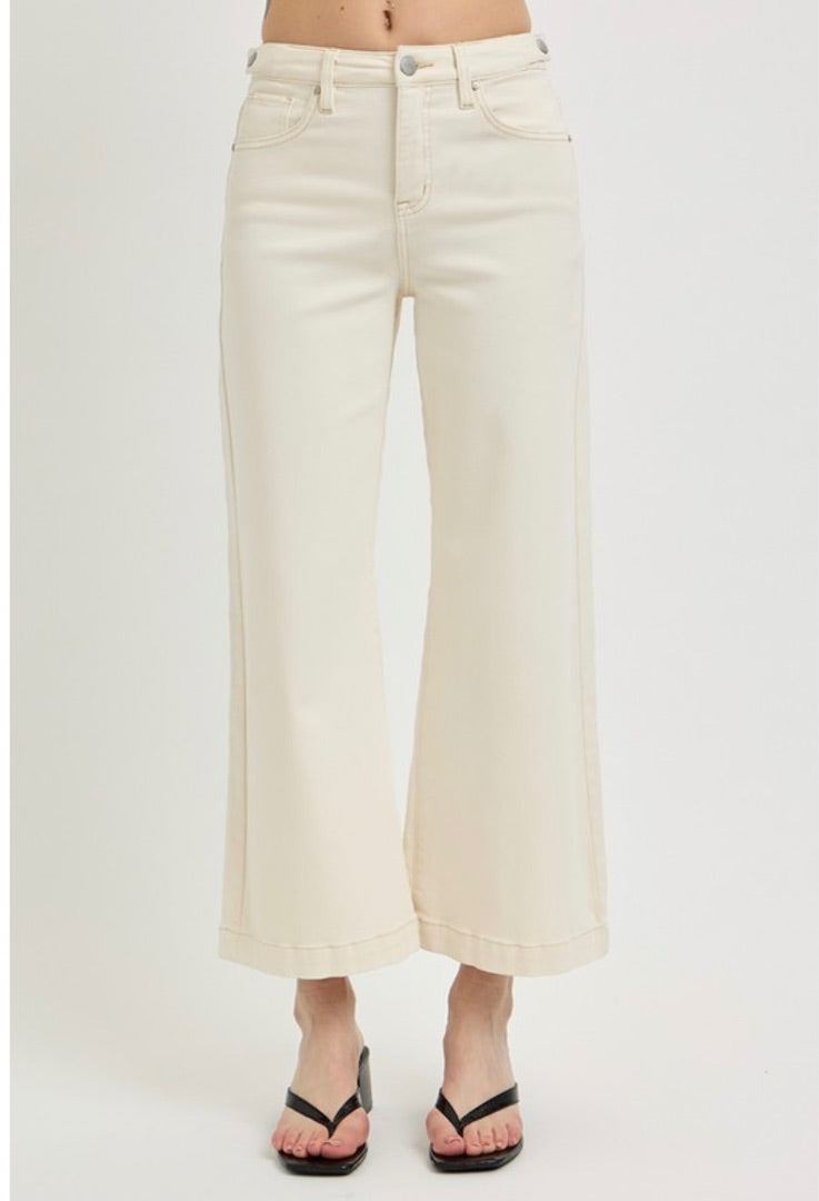Risen Ivory Cropped Wide Leg