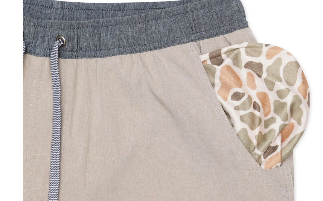 Burlebo Khaki Athletic Shorts 5.5 inch