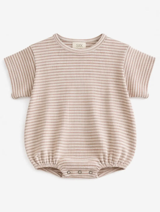 The Shimmer Shack Tan Stripe Ribbed Tshirt Bubble