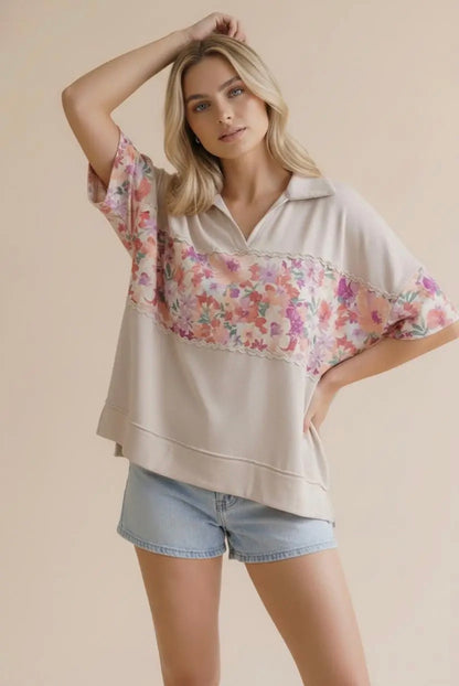 The Shimmer Shack Floral Ric Rac Top