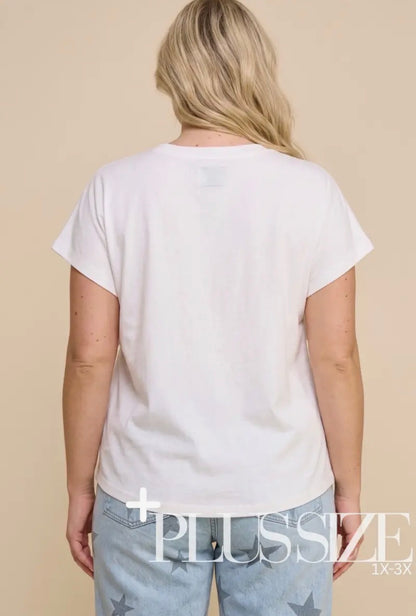 The Shimmer Shack White Ruffle Tee