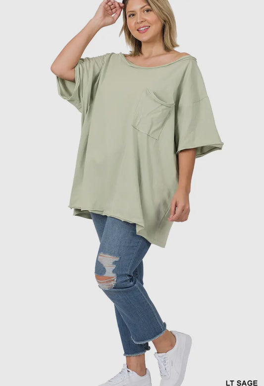 Oversized Lt. Sage Boyfriend Tee, 2x