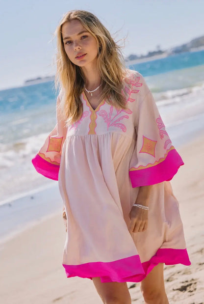 The Shimmer Shack PLUS Embroidered Mini Dress